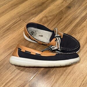 Cloud steppers Navy/Tan Boat Shoes